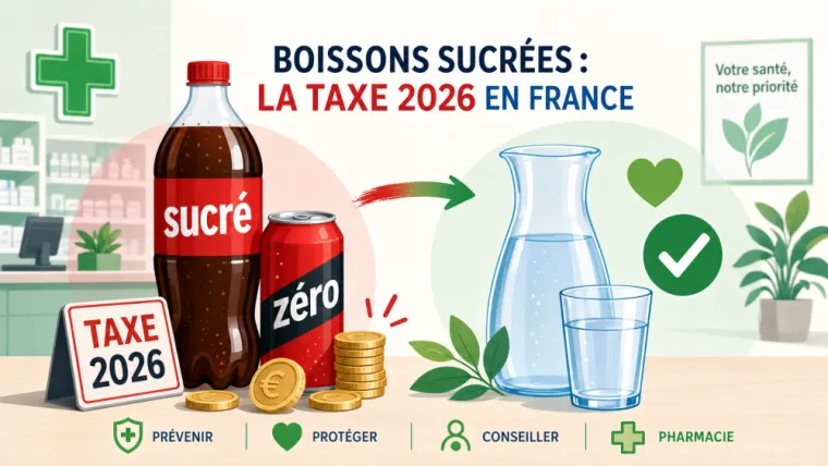 🍹 Boissons sucrées : ce qui change en 2026 pour votre santé… et votre porte‑monnaie, Roquetoire, Pharmacie de l'Avenir
